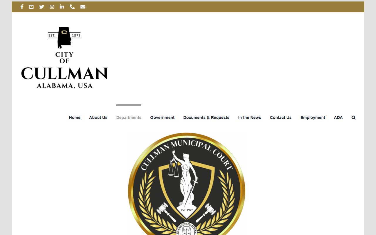 Cullman Municipal Court page with jurisdiction and records details